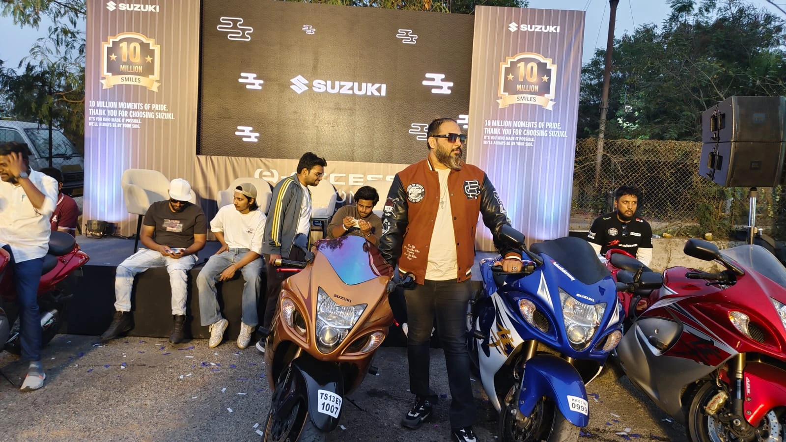 Suzuki 10 Million Smiles celebration event setup and bike display by Genx9 Events